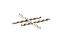 Silver Tone Tubes - 50 Nickel Free Silver Tone Copper Long Tube Beads (2x40m) D0449