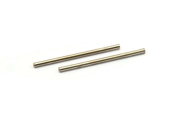 Silver Tone Beads - 50 Nickel Free Silver Tone Copper Long Tube Beads (2x40m) D0449