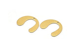 Brass Geometric Charm, 50 Raw Brass U Shaped Pendants With 1 Hole, Charms, Findings (16x13x0.50mm) D0588