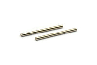 Silver Long Tube, 100 Nickel Free Silver Tone Copper Long Tubes (2x30mm) D0450