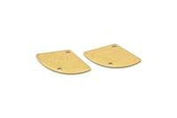 Brass Geometric Charm, 50 Raw Brass Fan Connectors With 2 Holes, Earrings, Findings (18x10x0.60mm) D0689