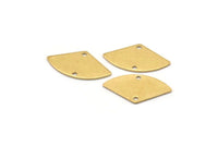 Brass Geometric Charm, 50 Raw Brass Fan Connectors With 2 Holes, Earrings, Findings (18x10x0.60mm) D0689