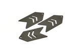 Black Stamping Tag, 5 Oxidized Brass Black Arrow Stamping Pendant Tags With Chevron With 1 Hole (15x30x0.60mm) B0082