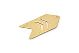 Arrow Chevron Pendant, 2 Gold Plated Arrow Stamping Pendant Tags With Chevron And 1 Hole (15x30x0.80mm) B0082
