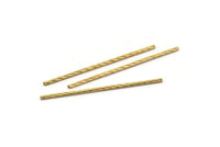 Brass Textured Tube, 50 Raw Brass Textured Tubes, Beads (1.5x50mm) BS 2223