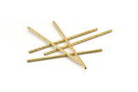 Brass Textured Tube, 50 Raw Brass Textured Tubes, Beads (1.5x50mm) BS 2223