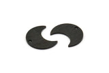 Siyah Ay Tılsımı, 1 Delikli 12 Dokulu Oksitlenmiş Siyah Pirinç Hilal Tılsımı (15x8x1mm) M01858