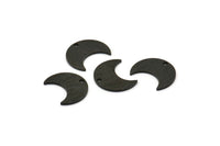 Siyah Ay Tılsımı, 1 Delikli 12 Dokulu Oksitlenmiş Siyah Pirinç Hilal Tılsımı (15x8x1mm) M01858