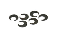 Siyah Ay Tılsımı, 1 Delikli 10 Dokulu Oksitlenmiş Siyah Pirinç Hilal Tılsımı (14x13,5x0,80 mm) M01648