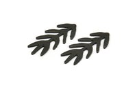 Siyah Dal Boşluğu, 6 Oksitlenmiş Siyah Pirinç Yaprak Boşluğu, Pirinç Boşluğu, Damgalama Boşluğu (30x13x0,80 mm) M01694 H0821