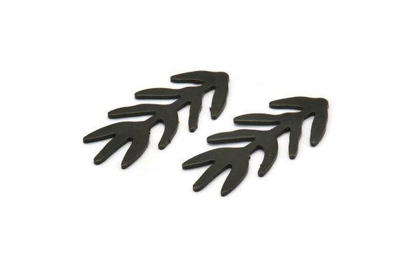 Siyah Dal Boşluğu, 6 Oksitlenmiş Siyah Pirinç Yaprak Boşluğu, Pirinç Boşluğu, Damgalama Boşluğu (30x13x0,80 mm) M01694 H0821