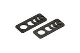 Siyah Dikdörtgen Charm, 1 Delikli 8 Oksitlenmiş Siyah Pirinç Ay Evreleri Charm'ı (25x10x0,80 mm) M01992 H0952