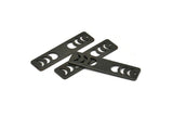 Siyah Dikdörtgen Charm, 1 Delikli 6 Oksitlenmiş Siyah Pirinç Ay Evreleri Charm'ı (40x10x0,80 mm) M01825