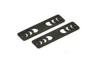 Siyah Dikdörtgen Charm, 2 Delikli 6 Oksitlenmiş Siyah Pirinç Ay Evreleri Charm'ı (40x10x0,80 mm) M01828