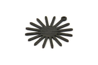Siyah Güneş Tılsımı, 1 Döngülü 8 Dokulu Oksitlenmiş Siyah Pirinç Güneş Tılsımı (27x0,80 mm) M01653 H0822