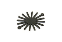 Siyah Güneş Charm, 2 Döngülü 10 Oksitlenmiş Siyah Pirinç Güneş Bağlantı Parçası, Kolye Uçları (29x25x0,80 mm) M01655 H0600