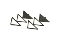 Siyah Üçgen Charm, 1 Döngülü 2 Oksitlenmiş Siyah Pirinç Üçgen Charm (47x30x1mm) M01809