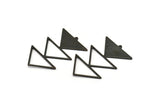 Siyah Üçgen Charm, 1 Döngülü 2 Oksitlenmiş Siyah Pirinç Üçgen Charm (47x30x1mm) M01809