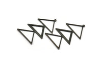 Siyah Üçgen Charm, 1 Döngülü 2 Oksitlenmiş Siyah Pirinç Üçgen Charm (47x30x1mm) M01807