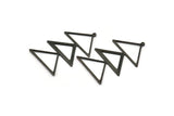 Siyah Üçgen Charm, 1 Döngülü 2 Oksitlenmiş Siyah Pirinç Üçgen Charm (47x30x1mm) M01807