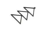 Siyah Üçgen Tılsım, 1 Döngülü 2 Oksitlenmiş Siyah Pirinç Üçgen Tılsım (47x30x1mm) M01783