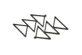 Siyah Üçgen Tılsım, 1 Döngülü 2 Oksitlenmiş Siyah Pirinç Üçgen Tılsım (47x30x1mm) M01783