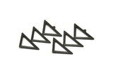 Siyah Üçgen Charm, 1 Döngülü 2 Oksitlenmiş Siyah Pirinç Üçgen Charm (47x30x1mm) M01790