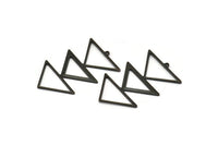 Siyah Üçgen Charm, 1 Döngülü 2 Oksitlenmiş Siyah Pirinç Üçgen Charm (47x30x1mm) M01806