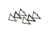 Siyah Üçgen Charm, 1 Döngülü 2 Oksitlenmiş Siyah Pirinç Üçgen Charm (47x30x1mm) M01806
