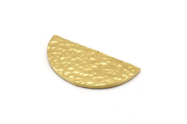Çekiçle İşlenmiş Yarım Ay, Çekiçle İşlenmiş Ham Pirinç Yarım Daire Boşluklar (30x15x1,2 mm) N0209