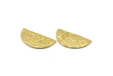 Hammered Half Moon, Hammered Raw Brass Semi Circle Blanks (30x15x1.2mm) N0209