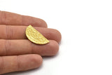 Hammered Half Moon, Hammered Raw Brass Semi Circle Blanks (30x15x1.2mm) N0209