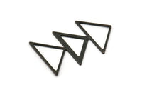 Siyah Üçgen Charm, 2 Oksitlenmiş Siyah Pirinç Üçgen Boşluğu (45x30x1mm) M01803
