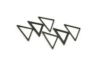 Siyah Üçgen Charm, 2 Oksitlenmiş Siyah Pirinç Üçgen Boşluğu (45x30x1mm) M01803