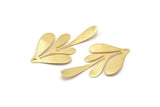 Gold Leaf Charm, 2 Textured Gold Plated Brass Leaf Charm Earrings With 1 Hole, Findings (46x26x0.60mm) D846 Q1120