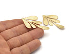 Gold Leaf Charm, 2 Textured Gold Plated Brass Leaf Charm Earrings With 1 Hole, Findings (46x26x0.60mm) D846 Q1120