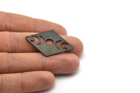 Black Diamond Charm, 4 Oxidized Black Brass Moon Charms With 1 Hole, Rhombus Blanks (40x26x0.80mm) M01670 H0926