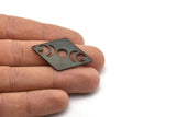 Black Diamond Charm, 4 Oxidized Black Brass Moon Charms With 1 Hole, Rhombus Blanks (40x26x0.80mm) M01670 H0926