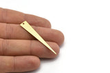 Brass Triangle Charm, 12 Raw Brass Triangle Charms With 1 Hole, Findings (50x8x0.80mm) M149