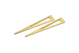 Brass Triangle Blank, 12 Textured Raw Brass Triangle Stamping Blanks, Findings (50x8x0.80mm) M154