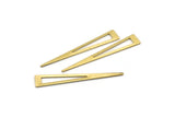 Brass Triangle Blank, 12 Textured Raw Brass Triangle Stamping Blanks, Findings (50x8x0.80mm) M154