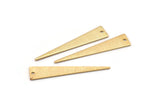 Gold Triangle Charm, 4 Textured Gold Plated Brass Triangle Charms With 1 Hole, Findings (40x8x0.80mm) M147 H0861