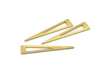 Brass Triangle Blank, 24 Textured Raw Brass Triangle Stamping Blanks, Findings (40x8x0.80mm) M158