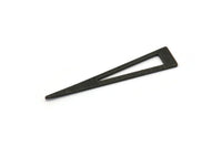 Black Triangle Blank, 12 Textured Oxidized Black Brass Triangle Stamping Blanks, Findings (40x8x0.80mm) M158