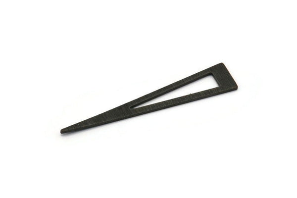 Black Triangle Blank, 12 Textured Oxidized Black Brass Triangle Stamping Blanks, Findings (40x8x0.80mm) M158