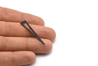 Black Triangle Blank, 12 Textured Oxidized Black Brass Triangle Stamping Blanks, Findings (40x8x0.80mm) M158