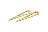 Brass Triangle Charm, 24 Textured Raw Brass Triangle Charms With 1 Hole, Findings (40x8x0.80mm) M159