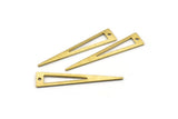Brass Triangle Charm, 24 Textured Raw Brass Triangle Charms With 1 Hole, Findings (40x8x0.80mm) M159