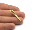 Brass Triangle Charm, 24 Textured Raw Brass Triangle Charms With 1 Hole, Findings (40x8x0.80mm) M159