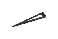 Siyah Üçgen Tılsımı, 1 Delikli 12 Dokulu Oksitlenmiş Siyah Pirinç Üçgen Tılsımı, Bulgular (40x8x0,80 mm) M159
